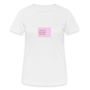 Strong StrongerWoman - Frauen T-Shirt atmungsaktiv - Weiß - Vorne - AI Model Female 172 dark (172cm)