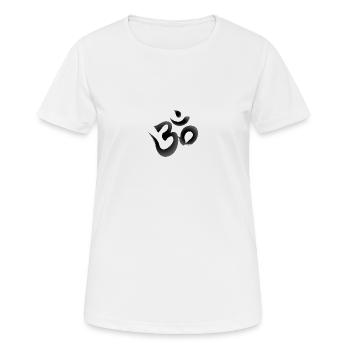 OM Mantra Joga - Frauen T-Shirt atmungsaktiv - Weiß - Vorne - AI Model Female 172 dark (172cm)