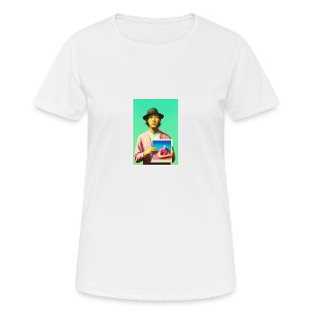 Bubblegum Selfie in Selfie - ARTWORK on LSD - Frauen T-Shirt atmungsaktiv - Weiß - Vorne - AI Model Female 172 dark (172cm)