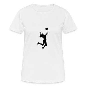 Volleyball woman playing sports - Women's Breathable T-Shirt - white - Front - AI Model Female 172 dark (172cm)
