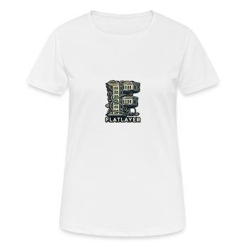 Flatlayer Techno - Frauen T-Shirt atmungsaktiv - Weiß - Vorne - AI Model Female 172 dark (172cm)