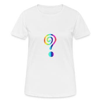 question mark - Women's Breathable T-Shirt - white - Front - AI Model Female 172 dark (172cm)