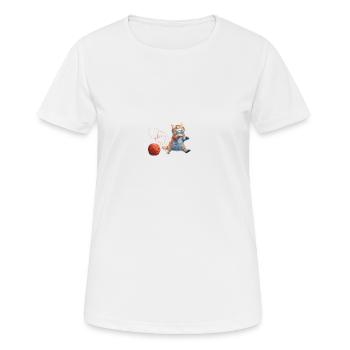 Cat with wool - Women's Breathable T-Shirt - white - Front - AI Model Female 172 dark (172cm)