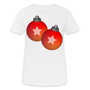 Weihnachten Kugeln Schmuck Winter Geschenk - Frauen T-Shirt atmungsaktiv - Weiß - Vorne - AI Model Female 172 dark (172cm)