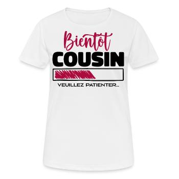 Bald Cousin, bitte warten - Frauen T-Shirt atmungsaktiv - Weiß - Vorne - AI Model Female 172 dark (172cm)