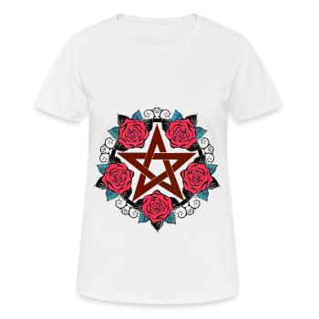 Pentacle emo et romantique - T-shirt respirant Femme - blanc - Devant - AI Model Female 172 dark (172cm)