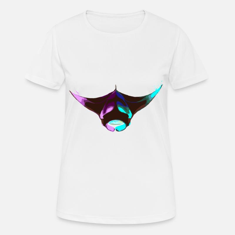 Splash Manta Ray Scuba Diver Gift - Women's Breathable T-Shirt - white