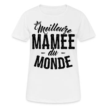 Cadeau Mamée Meilleure Mamée du Monde - T-shirt respirant Femme - blanc - Devant - AI Model Female 172 dark (172cm)