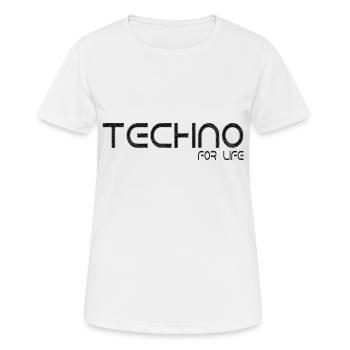Techno - Techno music - for life - Frauen T-Shirt atmungsaktiv - Weiß - Vorne - AI Model Female 172 dark (172cm)