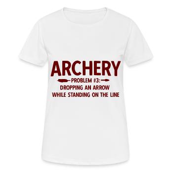 Bogenschießen Archery - Frauen T-Shirt atmungsaktiv - Weiß - Vorne - AI Model Female 172 dark (172cm)