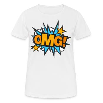 OMG - Frauen T-Shirt atmungsaktiv - Weiß - Vorne - AI Model Female 172 dark (172cm)