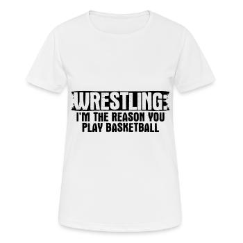 Grappling Martial Arts Wrestling - Frauen T-Shirt atmungsaktiv - Weiß - Vorne - AI Model Female 172 dark (172cm)
