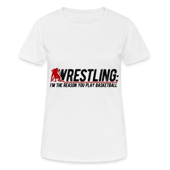 Grappling Martial Arts Wrestling - Frauen T-Shirt atmungsaktiv - Weiß - Vorne - AI Model Female 172 dark (172cm)