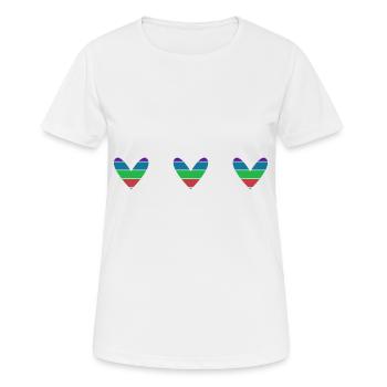 HERZ. HERZ. VALENTINSTAG. LIEBE. LIEBE. HERZ - Frauen T-Shirt atmungsaktiv - Weiß - Vorne - AI Model Female 172 dark (172cm)