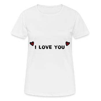 ICH LIEBE DICH. VALENTINSTAG. ICH LIEBE DICH. ICH LIEBE DICH. - Frauen T-Shirt atmungsaktiv - Weiß - Vorne - AI Model Female 172 dark (172cm)