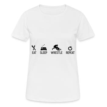 Grappling Martial Arts Wrestling - Frauen T-Shirt atmungsaktiv - Weiß - Vorne - AI Model Female 172 dark (172cm)