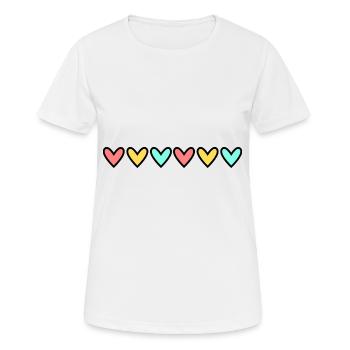 HERZ. HERZ. VALENTINSTAG. LIEBE. LIEBE. HERZ - Frauen T-Shirt atmungsaktiv - Weiß - Vorne - AI Model Female 172 dark (172cm)