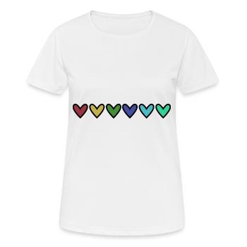 HERZ. HERZ. VALENTINSTAG. LIEBE. LIEBE. HERZ - Frauen T-Shirt atmungsaktiv - Weiß - Vorne - AI Model Female 172 dark (172cm)