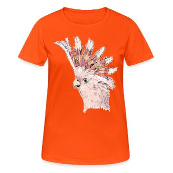 Papagei Kakadu Punk Vogel Geschenk - Frauen T-Shirt atmungsaktiv - Neonorange - Vorne - AI Model Female 172 dark (172cm)