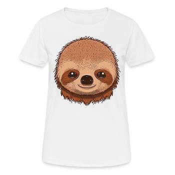 Baby Faultier Gesicht - Frauen T-Shirt atmungsaktiv - Weiß - Vorne - AI Model Female 172 dark (172cm)