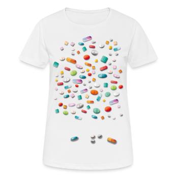 Pillen - Frauen T-Shirt atmungsaktiv - Weiß - Vorne - AI Model Female 172 dark (172cm)