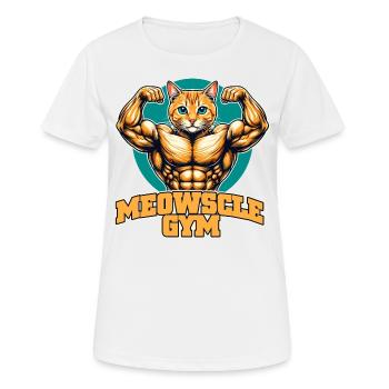 Mauz Fitnessstudio - Frauen T-Shirt atmungsaktiv - Weiß - Vorne - AI Model Female 172 dark (172cm)