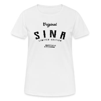 Sina Limited Edition - Frauen T-Shirt atmungsaktiv - Weiß - Vorne - AI Model Female 172 dark (172cm)