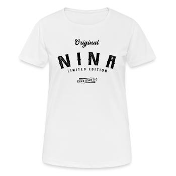 Nina Limited Edition - Frauen T-Shirt atmungsaktiv - Weiß - Vorne - AI Model Female 172 dark (172cm)
