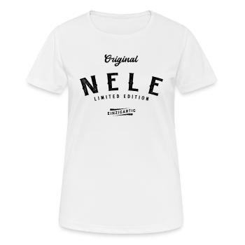 Nele Limited Edition - Frauen T-Shirt atmungsaktiv - Weiß - Vorne - AI Model Female 172 dark (172cm)