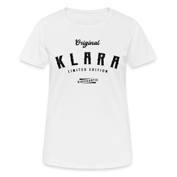 Klara Limited Edition - Frauen T-Shirt atmungsaktiv - Weiß - Vorne - AI Model Female 172 dark (172cm)