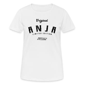 Anja Limited Edition - Frauen T-Shirt atmungsaktiv - Weiß - Vorne - AI Model Female 172 dark (172cm)