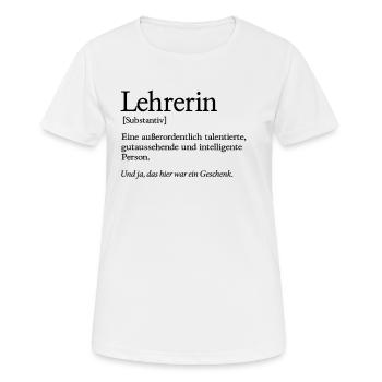 Lehrerin Gutaussehend Schule Lustiges Lehrer - Frauen T-Shirt atmungsaktiv - Weiß - Vorne - AI Model Female 172 dark (172cm)
