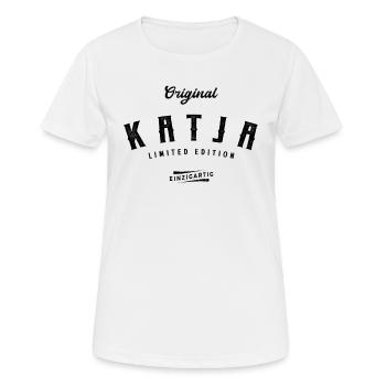Katja Limited Edition - Frauen T-Shirt atmungsaktiv - Weiß - Vorne - AI Model Female 172 dark (172cm)