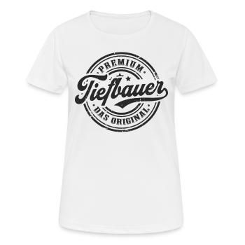 Tiefbauer Original Vintage Tiefbau - Frauen T-Shirt atmungsaktiv - Weiß - Vorne - AI Model Female 172 dark (172cm)