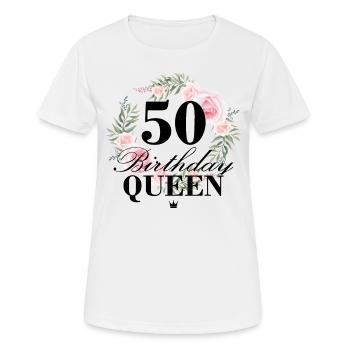 50e anniversaire Anniversaire Reine 50 ans - T-shirt respirant Femme - blanc - Devant - AI Model Female 172 dark (172cm)