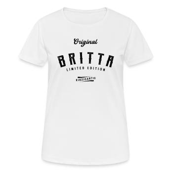 Britta Limited Edition - Frauen T-Shirt atmungsaktiv - Weiß - Vorne - AI Model Female 172 dark (172cm)