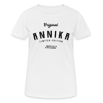 Annika Limited Edition - Frauen T-Shirt atmungsaktiv - Weiß - Vorne - AI Model Female 172 dark (172cm)