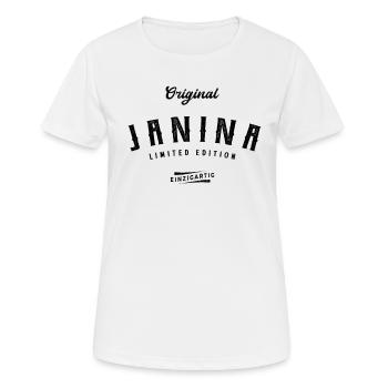 Janina Limited Edition - Frauen T-Shirt atmungsaktiv - Weiß - Vorne - AI Model Female 172 dark (172cm)