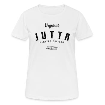 Jutta Limited Edition - Frauen T-Shirt atmungsaktiv - Weiß - Vorne - AI Model Female 172 dark (172cm)