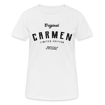 Carmen Limited Edition - Frauen T-Shirt atmungsaktiv - Weiß - Vorne - AI Model Female 172 dark (172cm)