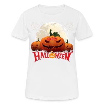 Halloween Kuerbis Zombie Hexe Vampir Kostuem - Frauen T-Shirt atmungsaktiv - Weiß - Vorne - AI Model Female 172 dark (172cm)