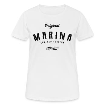 Marina Limited Edition - Frauen T-Shirt atmungsaktiv - Weiß - Vorne - AI Model Female 172 dark (172cm)