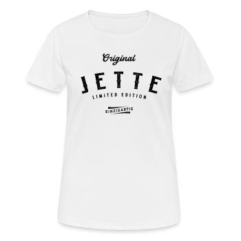 Jette Limited Edition - Frauen T-Shirt atmungsaktiv - Weiß - Vorne - AI Model Female 172 dark (172cm)