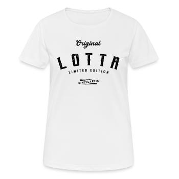 Lotta Limited Edition - Frauen T-Shirt atmungsaktiv - Weiß - Vorne - AI Model Female 172 dark (172cm)