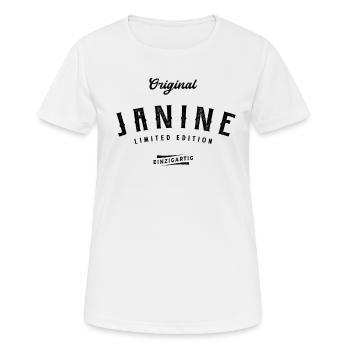 Janine Limited Edition - Frauen T-Shirt atmungsaktiv - Weiß - Vorne - AI Model Female 172 dark (172cm)