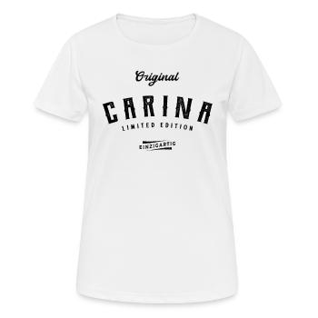 Carina Limited Edition - Frauen T-Shirt atmungsaktiv - Weiß - Vorne - AI Model Female 172 dark (172cm)