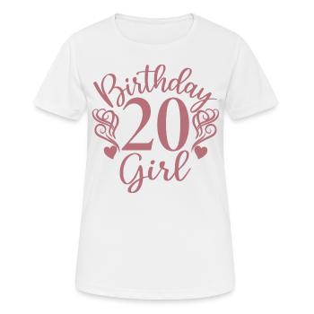 20. Geburtstag Frauen Ihr Geburtstagskind 20 Jahre alt - Frauen T-Shirt atmungsaktiv - Weiß - Vorne - AI Model Female 172 dark (172cm)