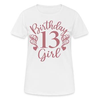 13th Birthday Women Her Birthday Girl 13 Years Old - Women's Breathable T-Shirt - white - Front - AI Model Female 172 dark (172cm)