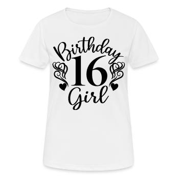 16th Birthday Women Her Birthday Girl 16 Years Old - Women's Breathable T-Shirt - white - Front - AI Model Female 172 dark (172cm)