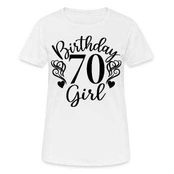 70th Birthday Women Her Birthday Girl 70 Years Old - Women's Breathable T-Shirt - white - Front - AI Model Female 172 dark (172cm)